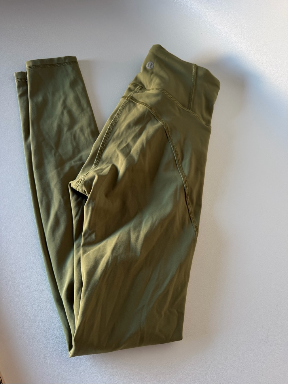 Lululemon Fast and Free High-Rise Tight 25" Bronze Green Nulux Run Pocket Sz 2